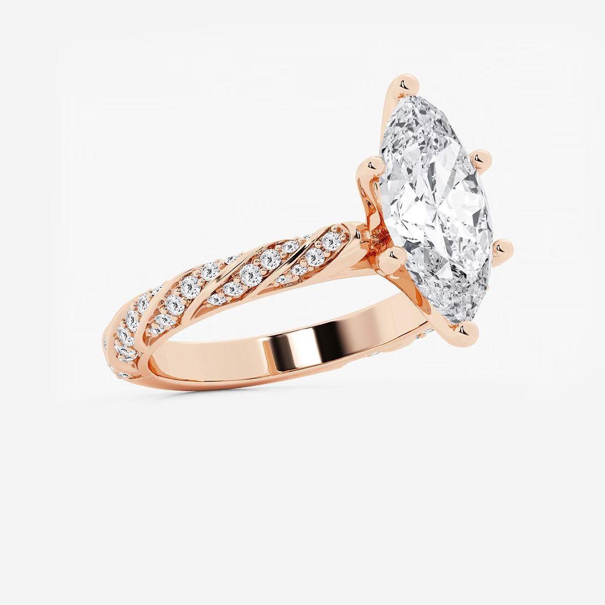 3.00 ctw Marquise Lab Grown Diamond Ribbon Engagement Ring