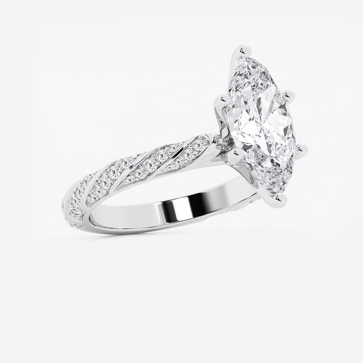 3.00 ctw Marquise Lab Grown Diamond Ribbon Engagement Ring