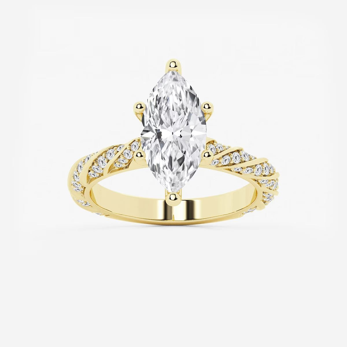 3.00 ctw Marquise Lab Grown Diamond Ribbon Engagement Ring