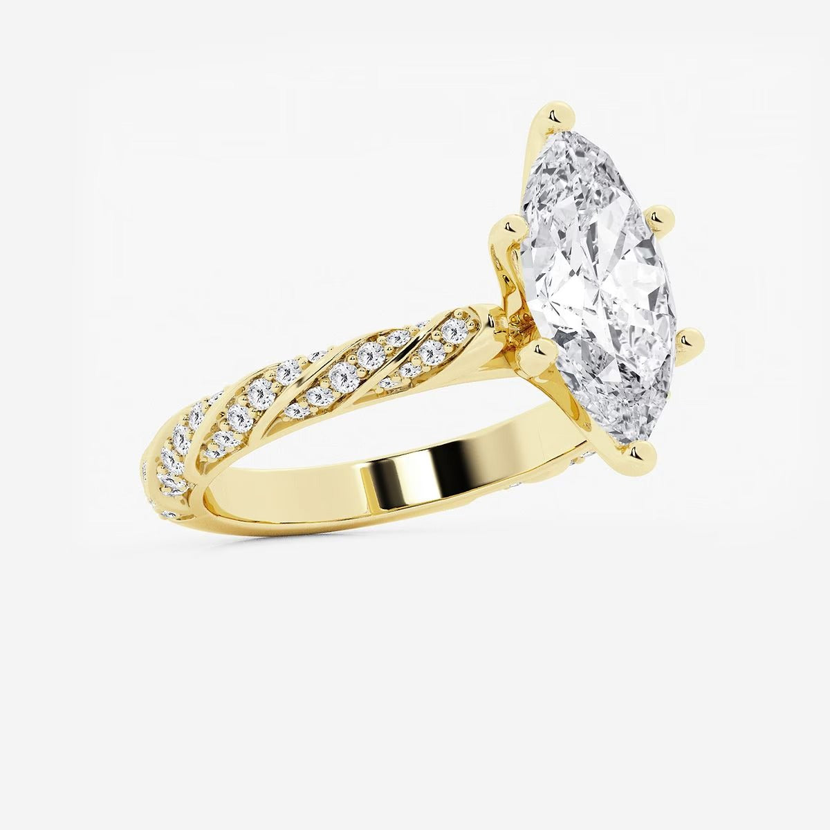 3.00 ctw Marquise Lab Grown Diamond Ribbon Engagement Ring