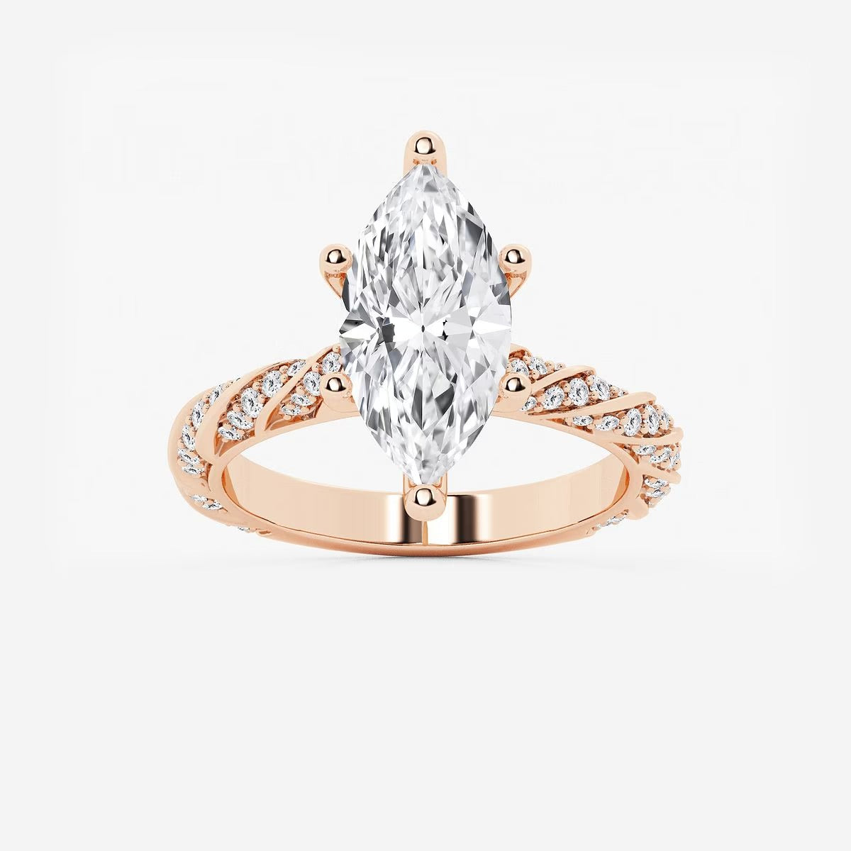 5.50 ctw Marquise Lab Grown Diamond Ribbon Engagement Ring