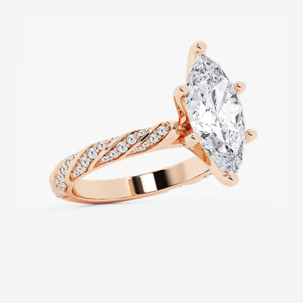 5.50 ctw Marquise Lab Grown Diamond Ribbon Engagement Ring