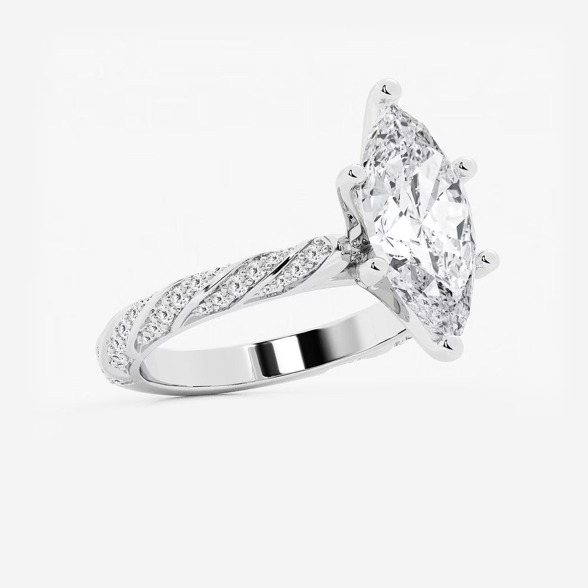 5.50 ctw Marquise Lab Grown Diamond Ribbon Engagement Ring