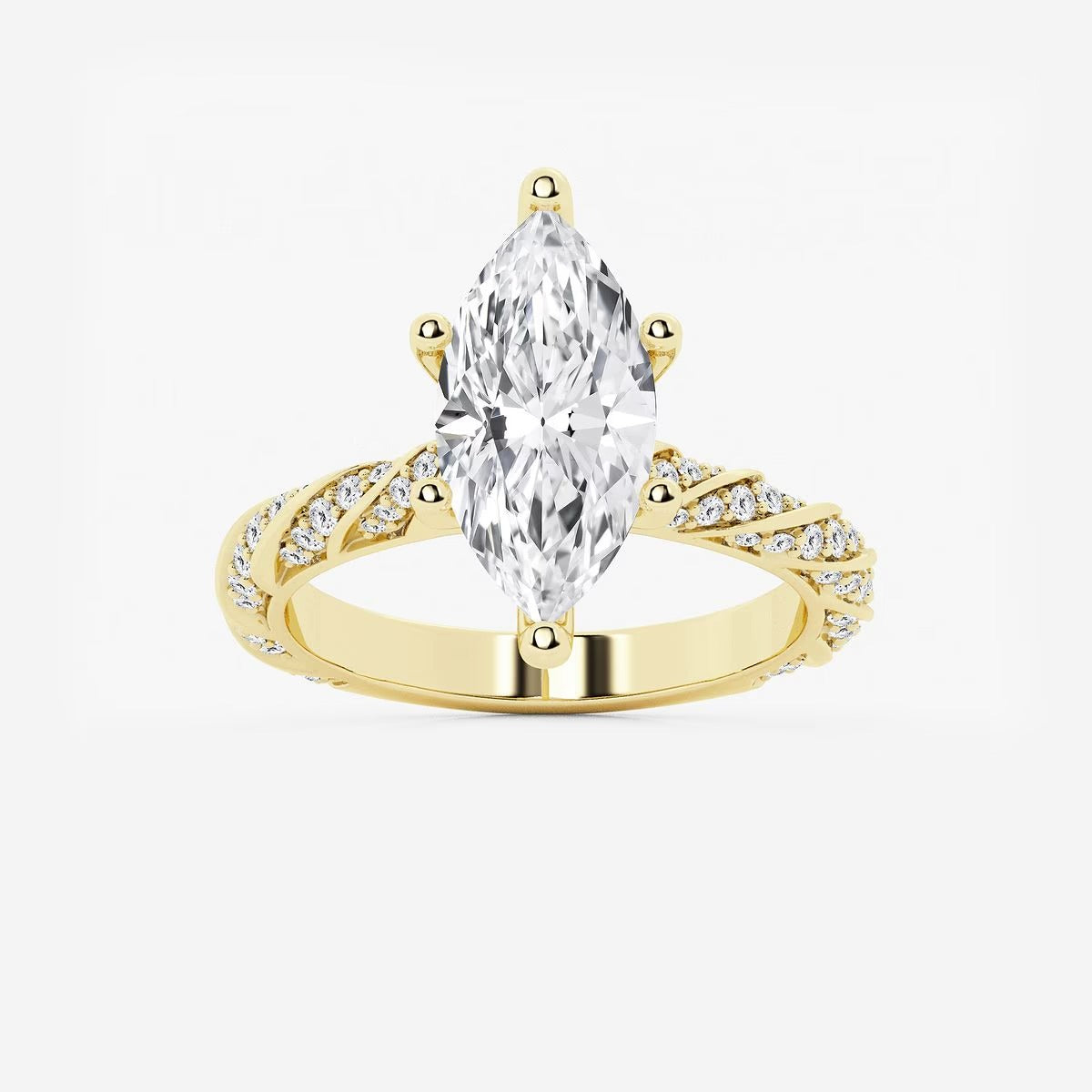 5.50 ctw Marquise Lab Grown Diamond Ribbon Engagement Ring