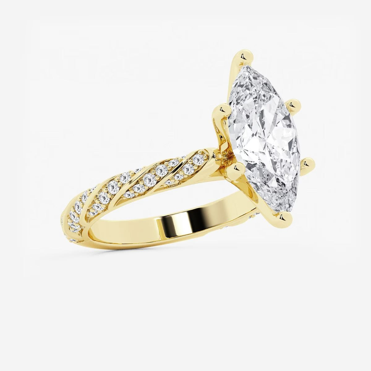 5.50 ctw Marquise Lab Grown Diamond Ribbon Engagement Ring