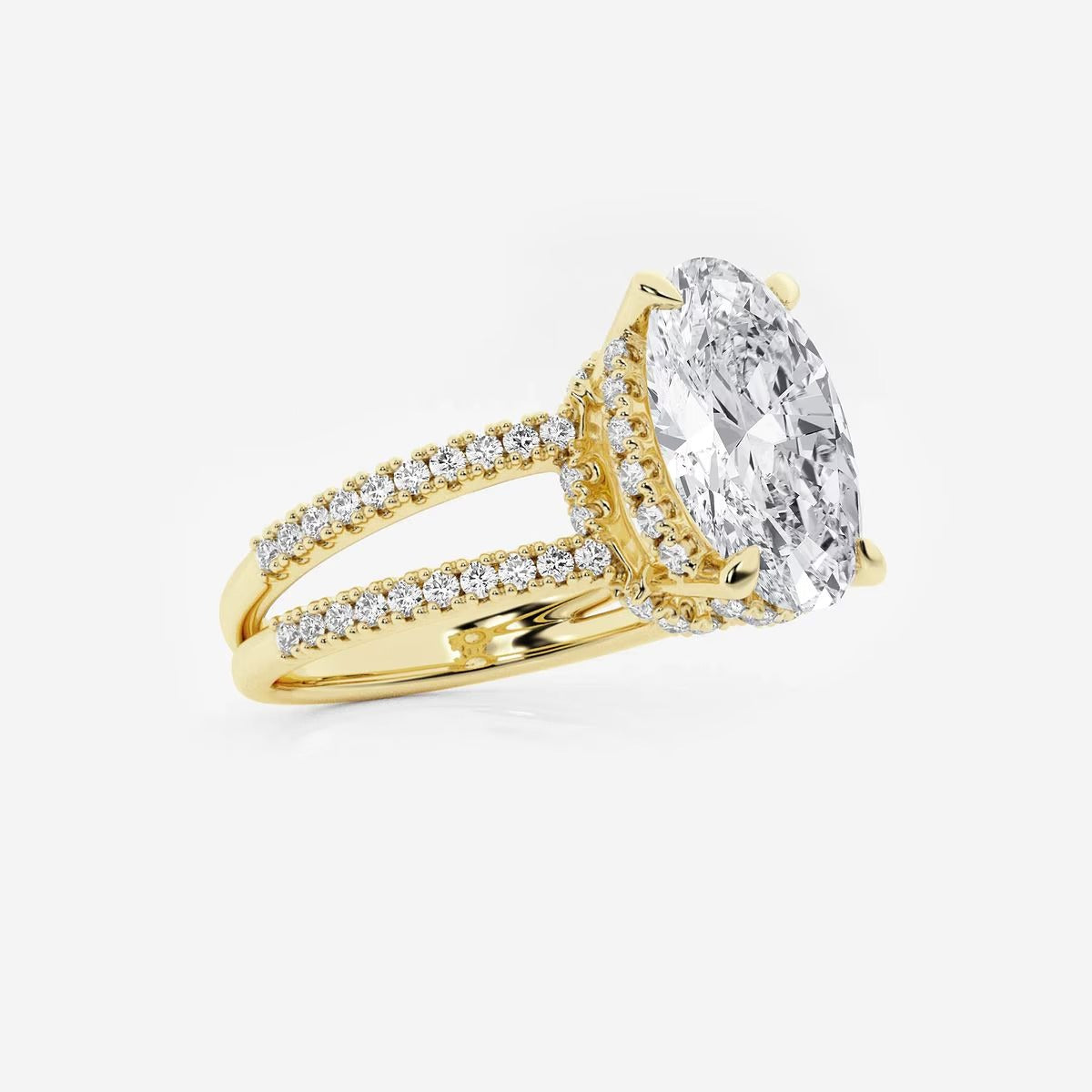 3.50 Ct Alina Badgley Mischka Near-Colorless Oval Split Shank Engagement Ring
