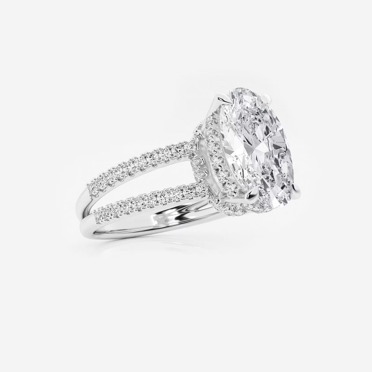 3.50 Ct Alina Badgley Mischka Near-Colorless Oval Split Shank Engagement Ring