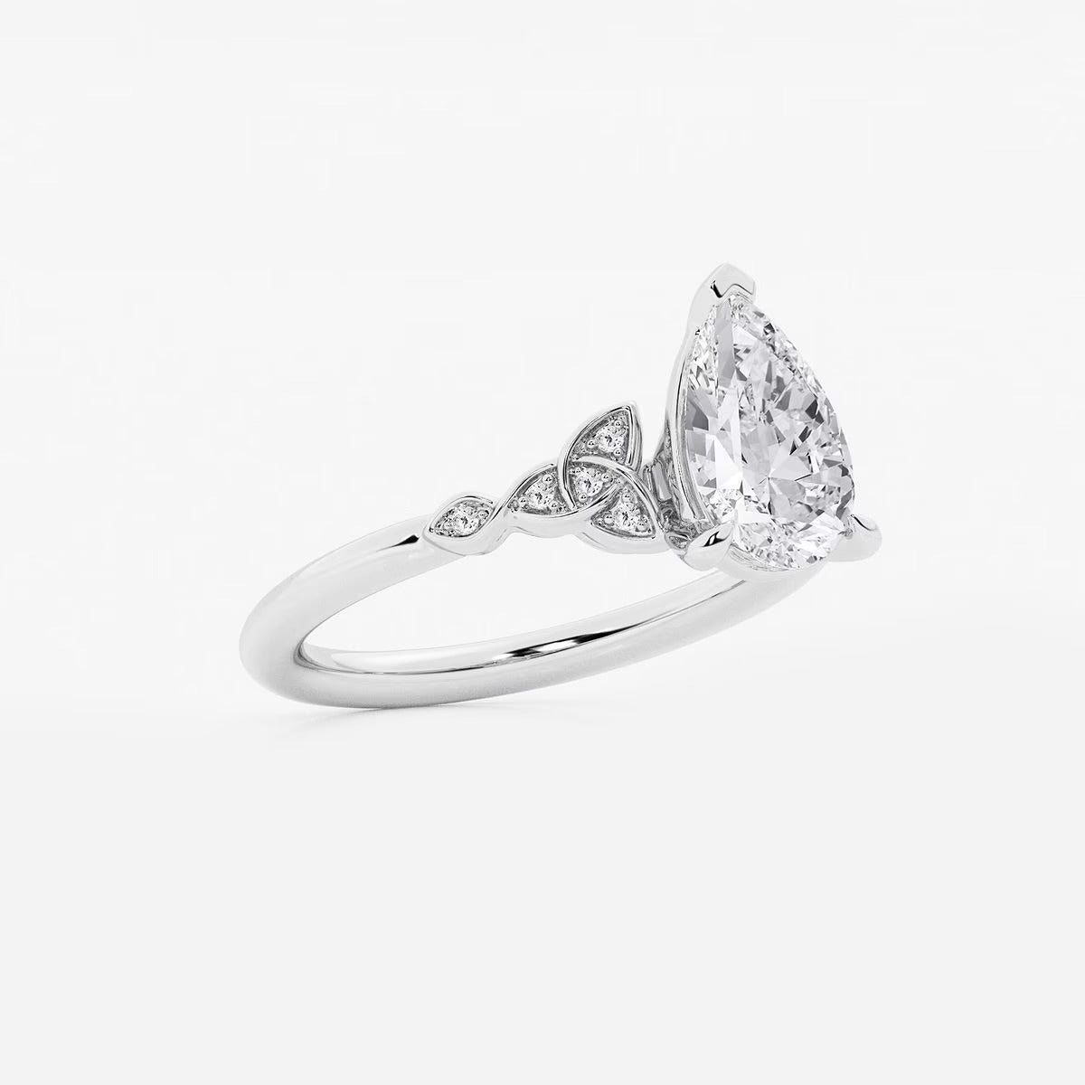 1.55 ctw Pear Hazel Lab Grown Diamond Celtic Knot Side Stone Engagement Ring