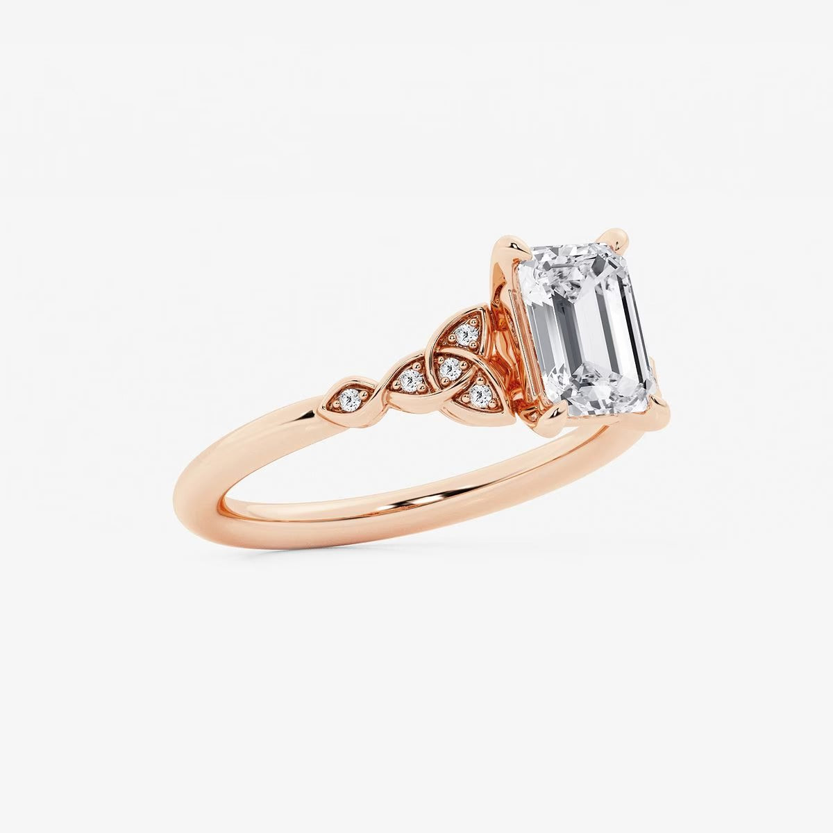 1.55 ctw Center Stone Emerald Lab Grown Diamond Engagement Ring