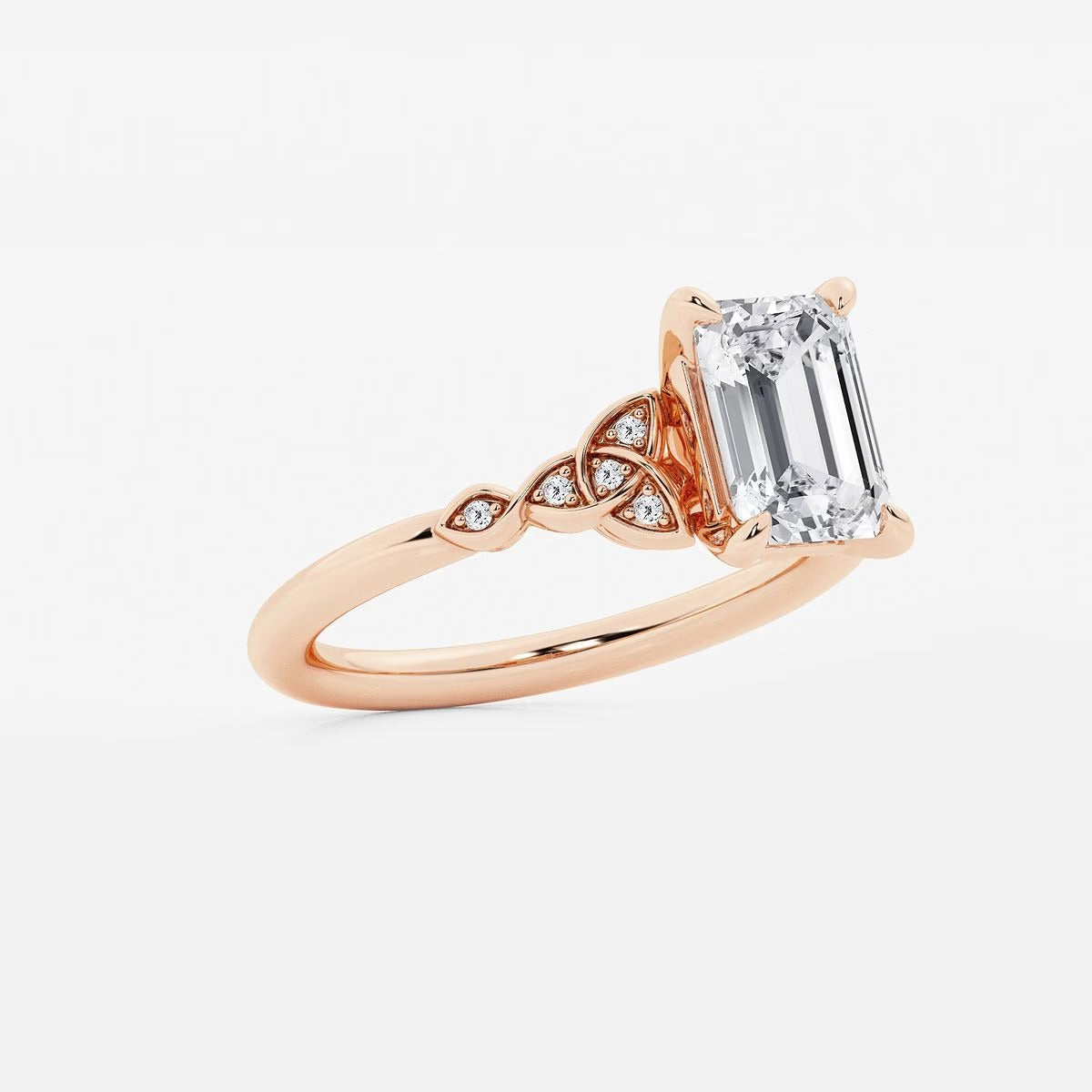 2.05 ctw Center Stone Emerald Lab Grown Diamond Engagement Ring