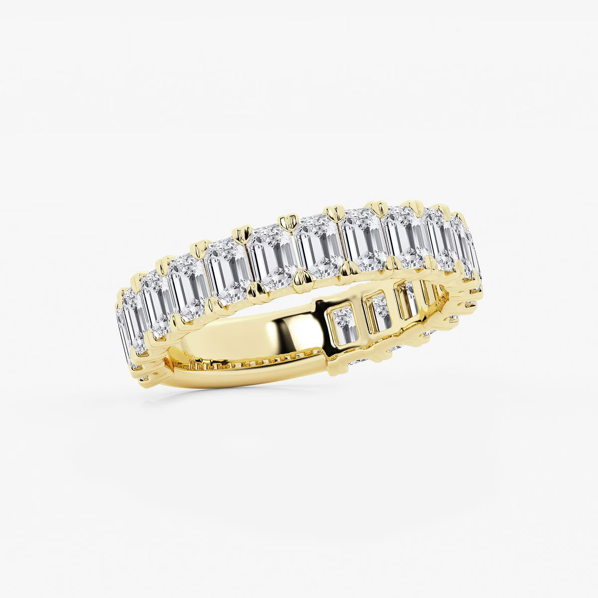 3.00 Ct Emerald Cut Three Quarter Eternity Ring Wedding Ring