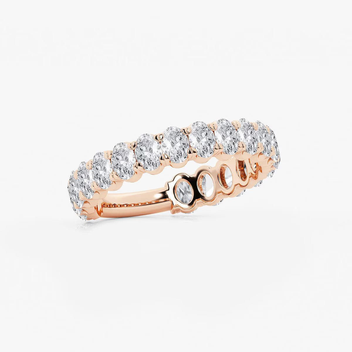 2.00 Ct Oval Diamond Cut Quarter Eternity Ring Wedding Ring