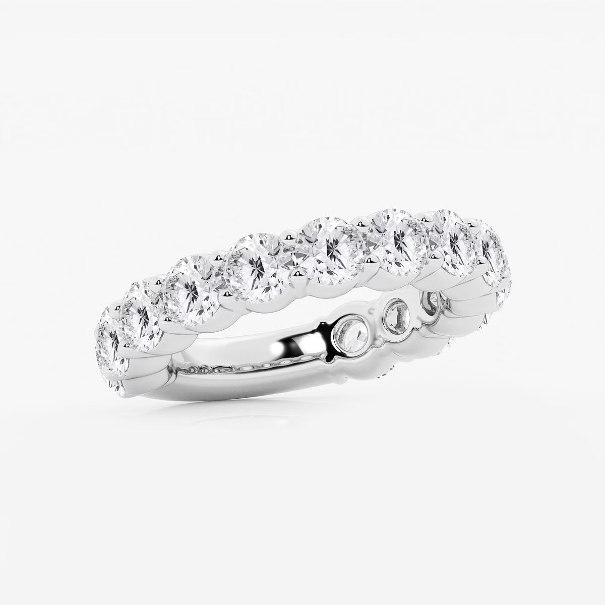 4.00 Ct Round French Pave Diamond Eternity Wedding Ring