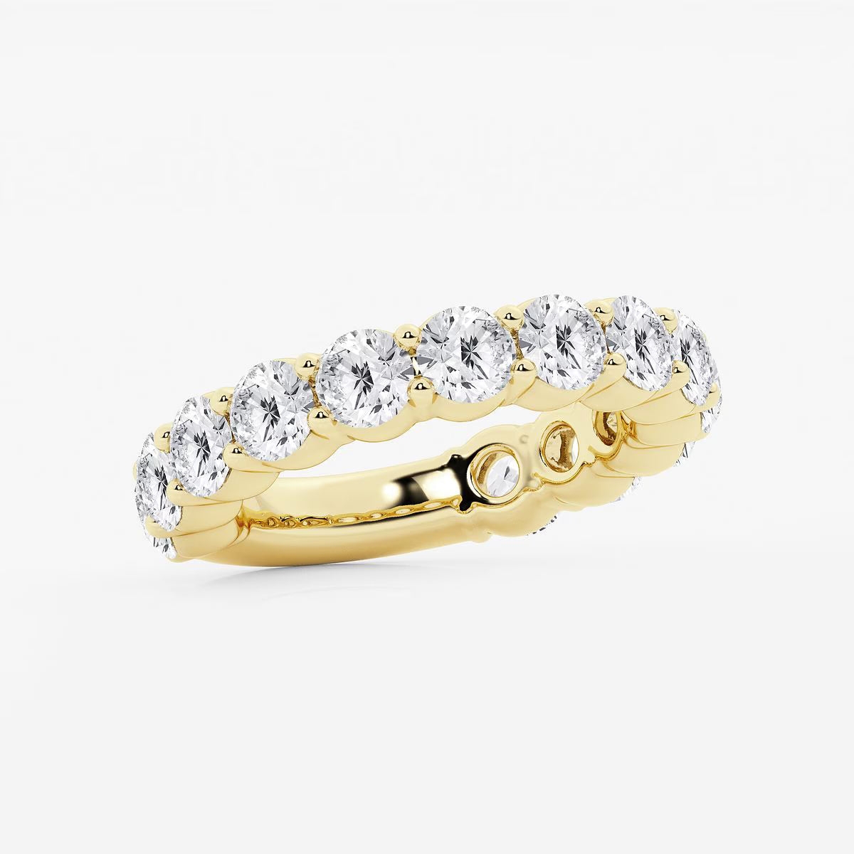 4.00 Ct Round French Pave Diamond Eternity Wedding Ring