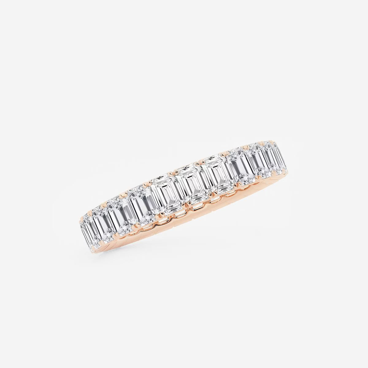 2.00 Ct Emerald Diamond Eternity Band (North-South Set) Prong Set Wedding Ring