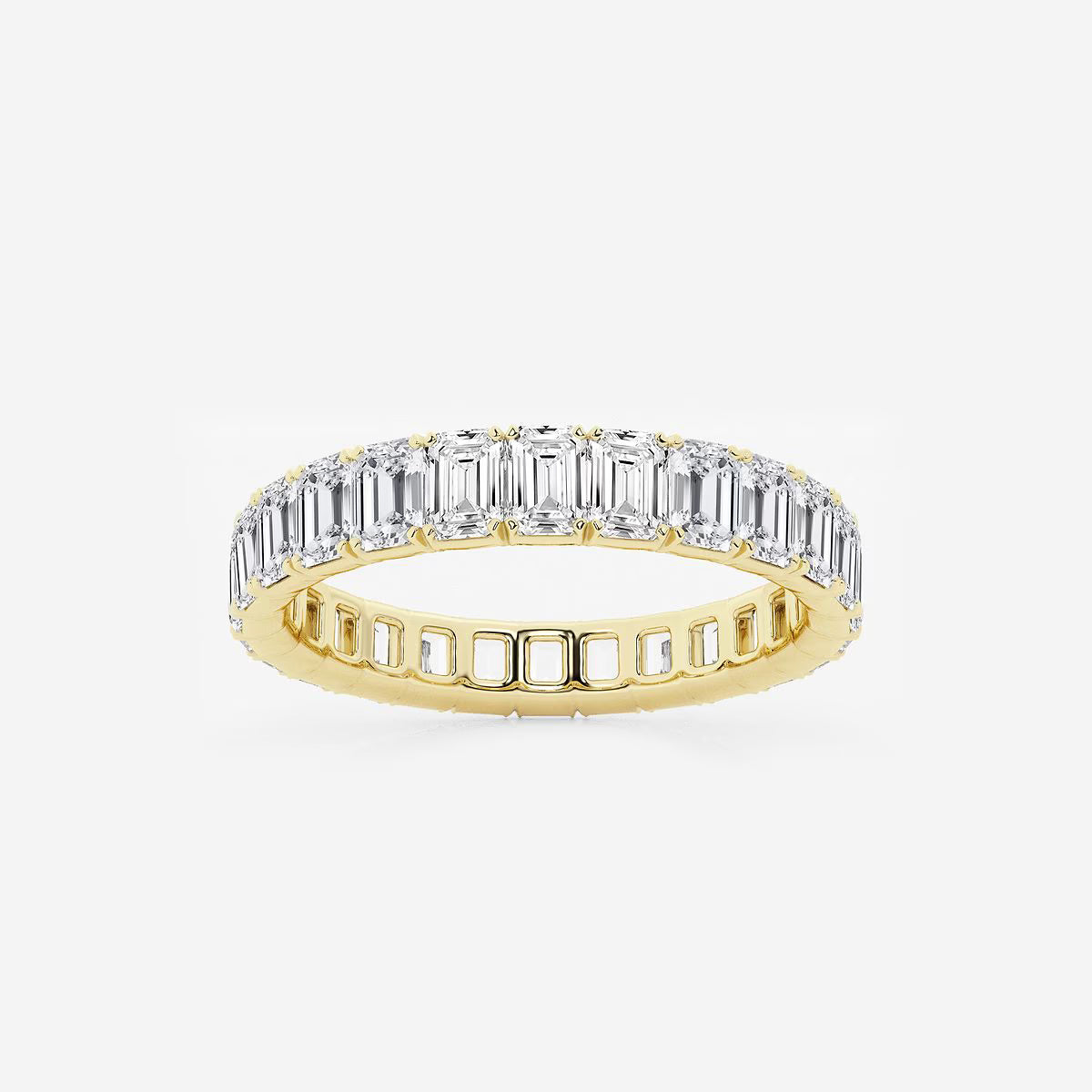 2.00 Ct Emerald Diamond Eternity Band (North-South Set) Prong Set Wedding Ring