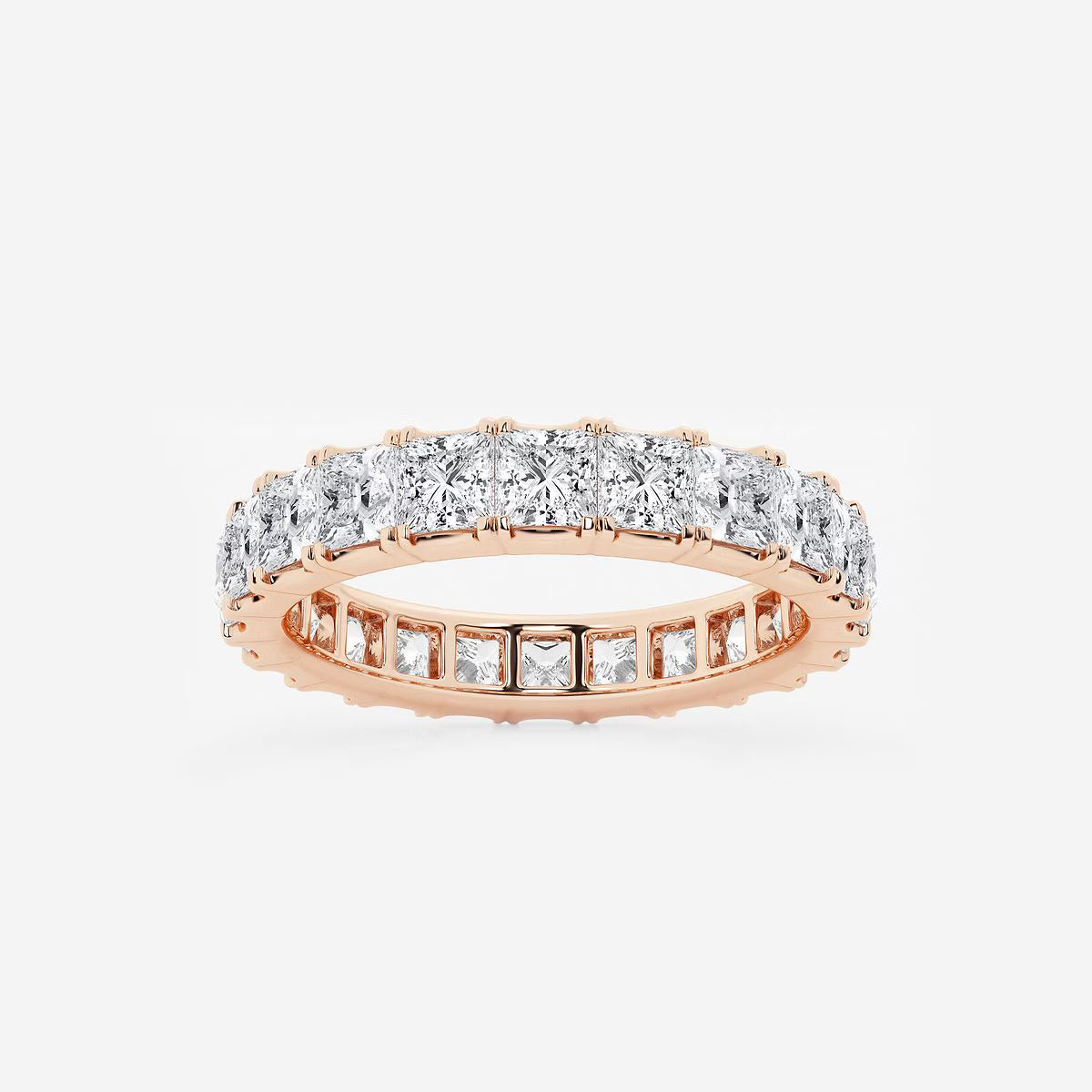 4.00Ct Princess Diamond Full Eternity Band Wedding Ring