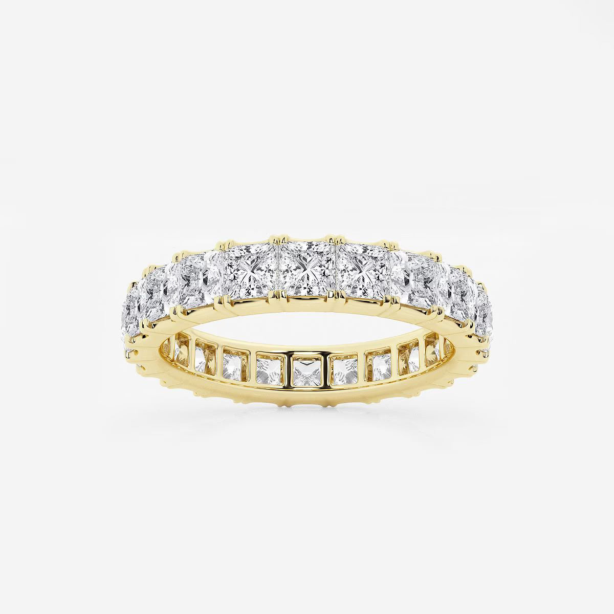 4.00Ct Princess Diamond Full Eternity Band Wedding Ring