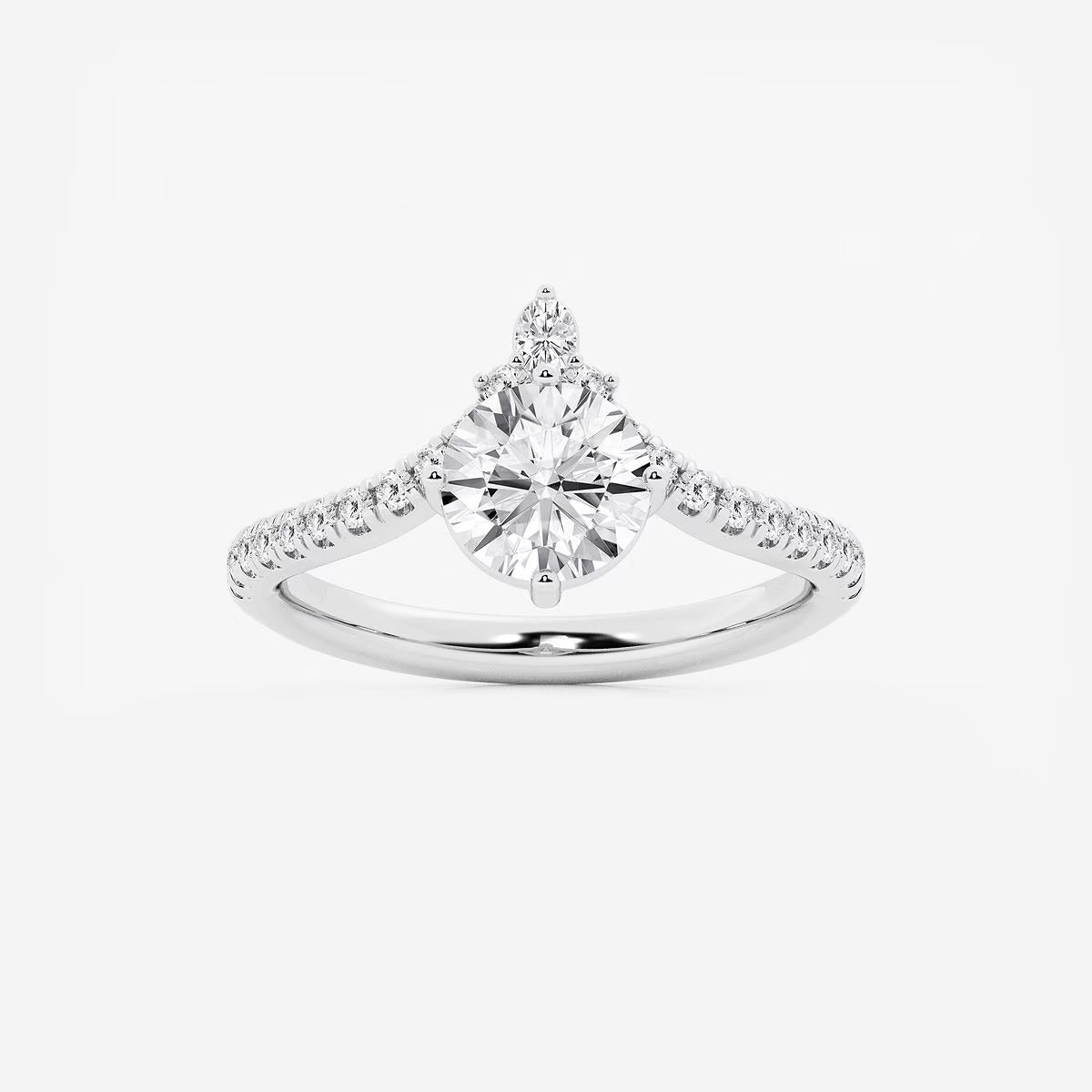 1.85 ctw Round Heidi Lab Grown Diamond Chevron Engagement Ring with Side Accents