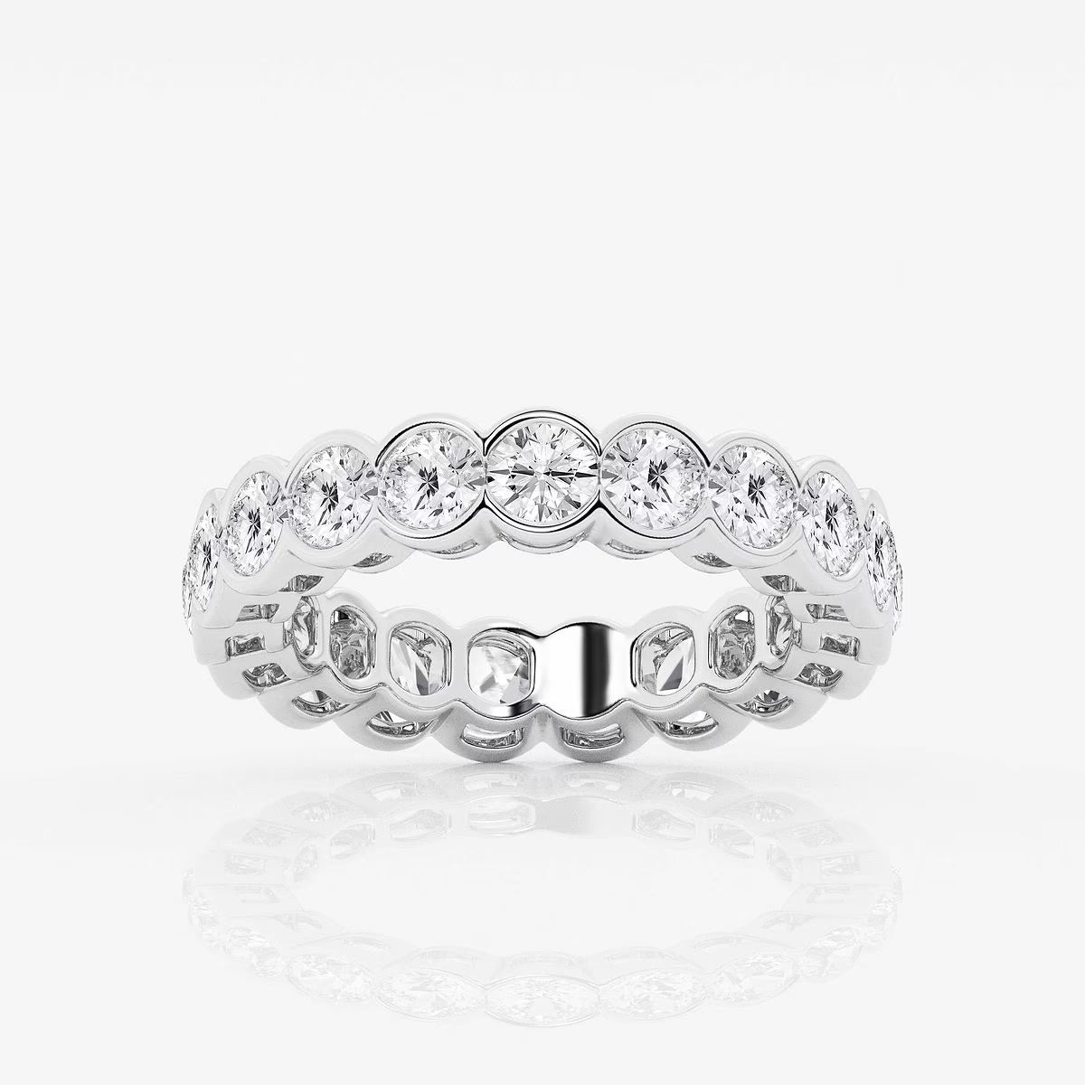 3.00 Ct Round Half Bezel Set Eternity Band Wedding Ring
