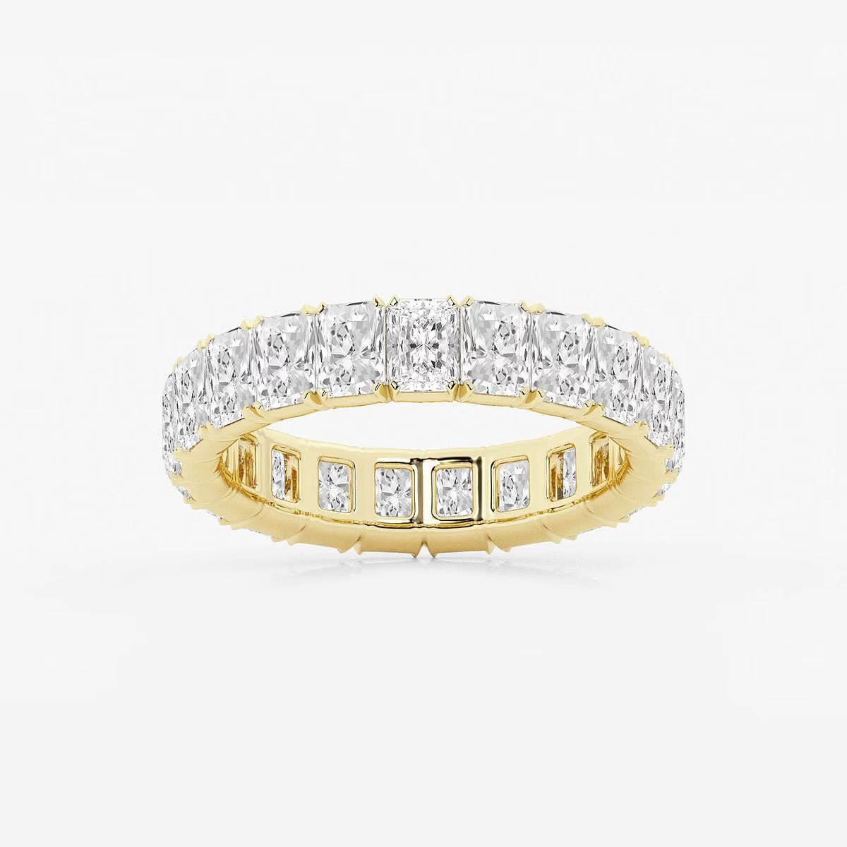 5.00 Ct Radiant Diamond Eternity Band (North-South Set) Prong Set Wedding Ring