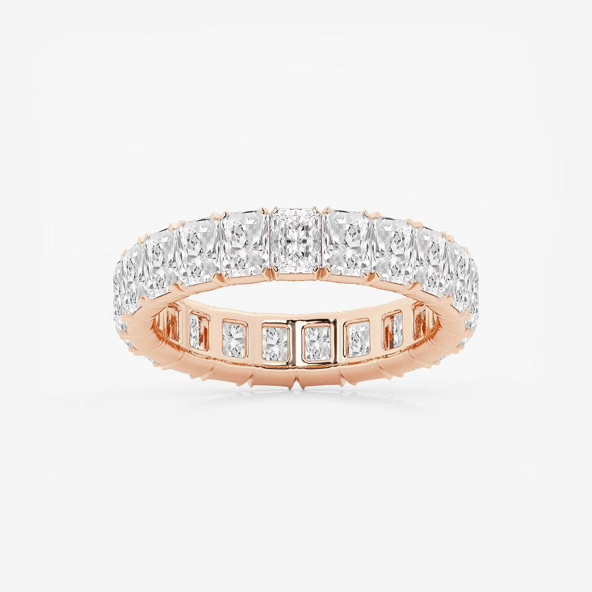 5.00 Ct Radiant Diamond Eternity Band (North-South Set) Prong Set Wedding Ring