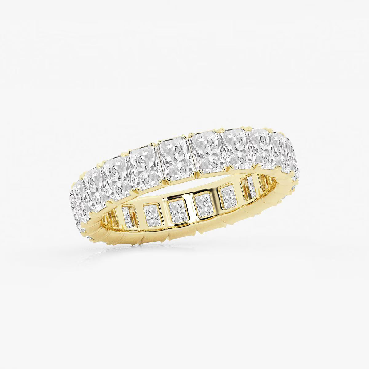5.00 Ct Radiant Diamond Eternity Band (North-South Set) Prong Set Wedding Ring