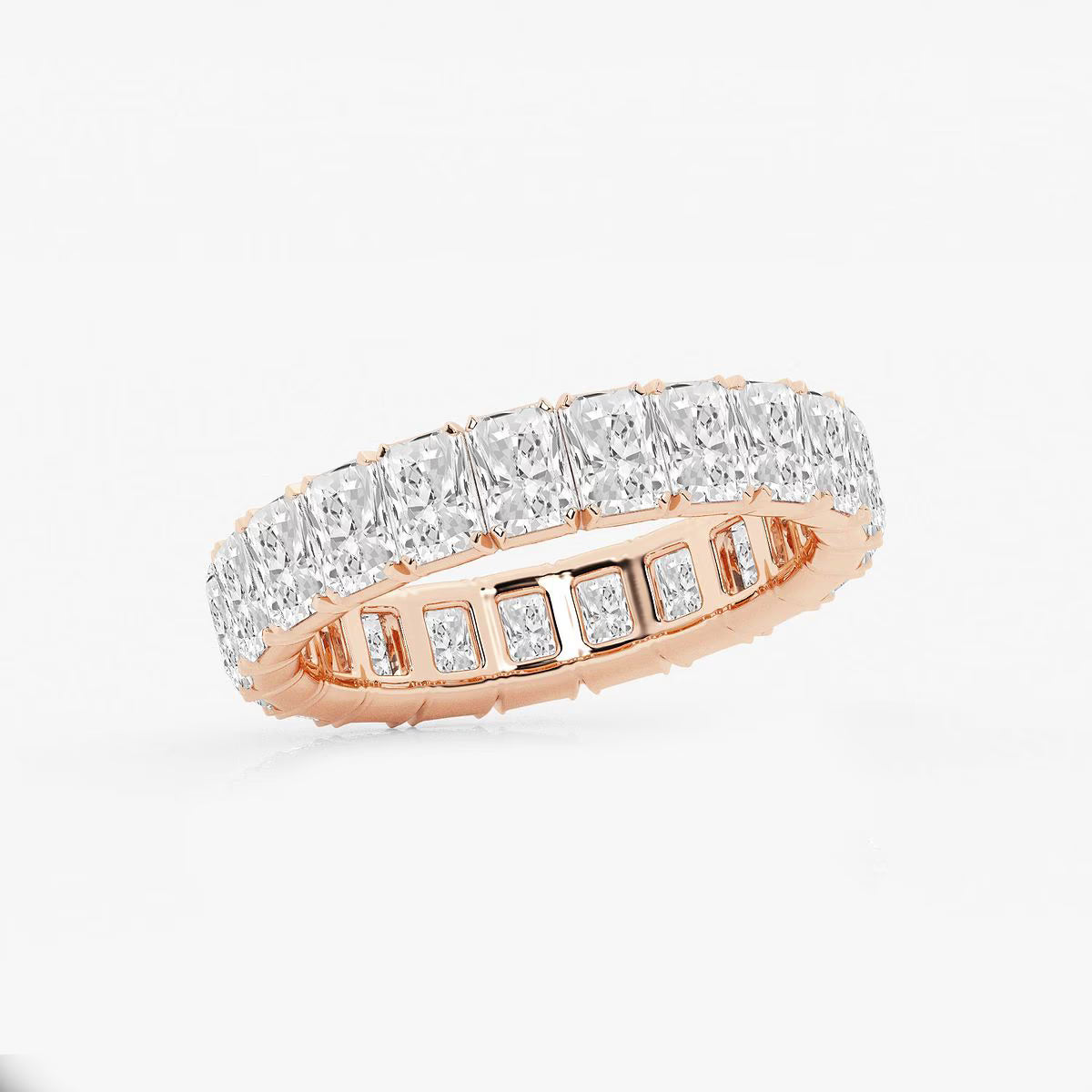 5.00 Ct Radiant Diamond Eternity Band (North-South Set) Prong Set Wedding Ring