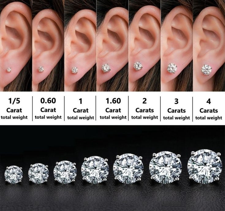 0.50 Ct Princess Shap Near-Colorless 4-Prong Stud Earring