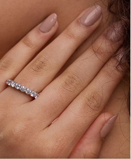 4.00Ct Round Diamond Full Eternity Band Eternal Sparkle Wedding Ring