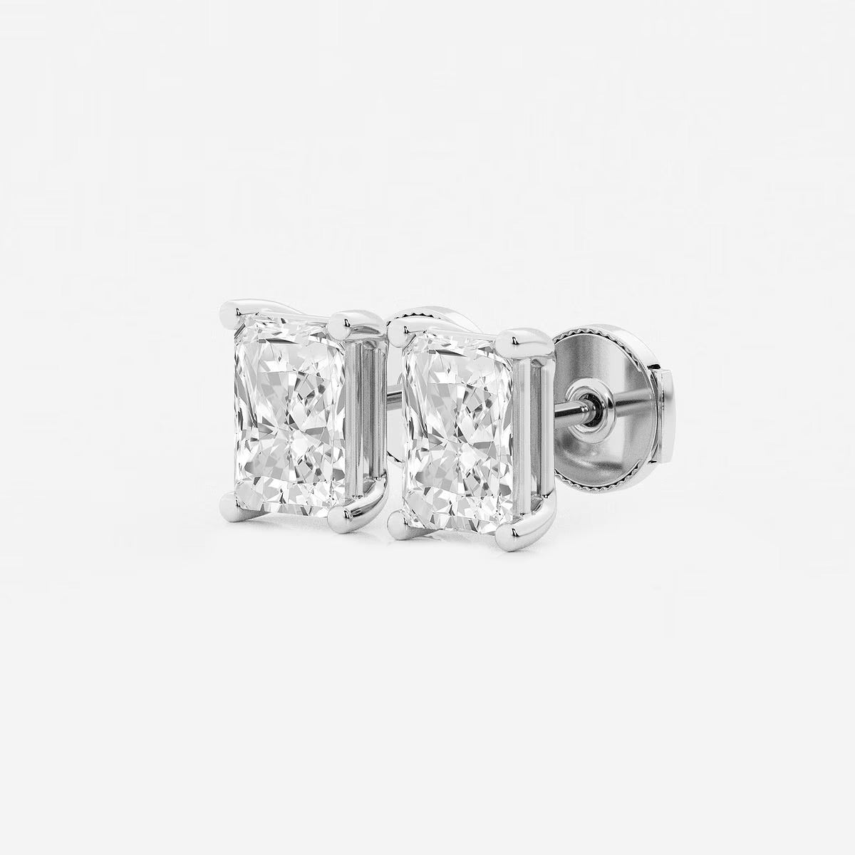 3.00 Ct Radiant Four Prong Stud Earrings