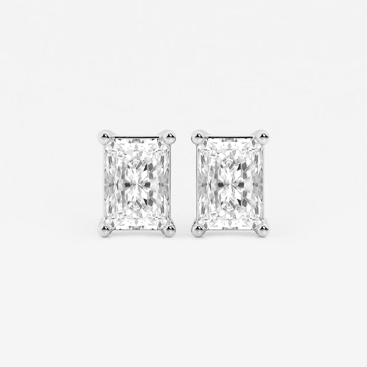 4.00 Ct Radiant Four Prong Stud Earrings