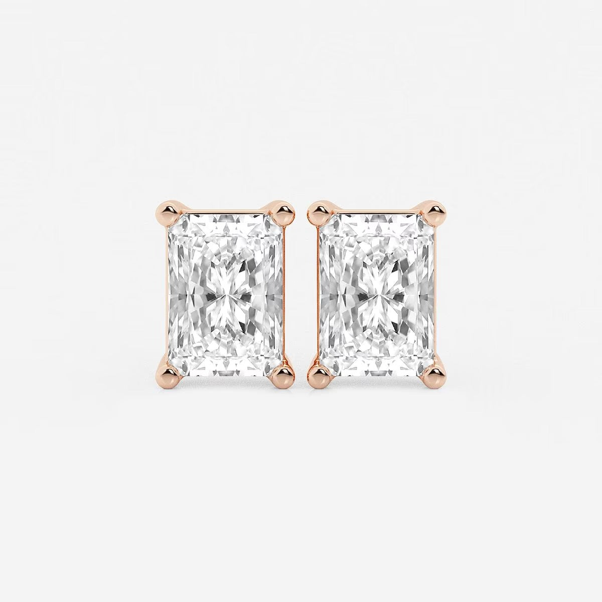 5.00 Ct Radiant Four Prong Stud Earrings