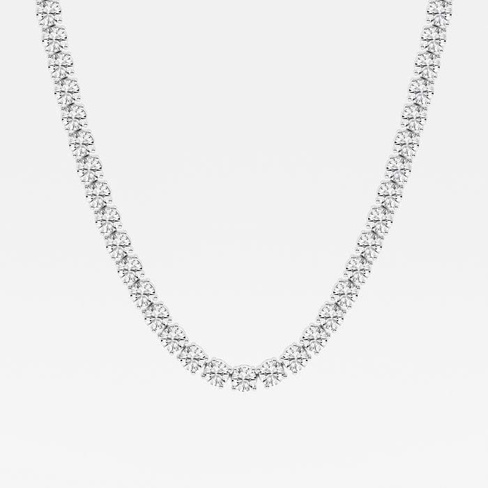 33.70 Ct Round Lab Grown Diamond Four Prong Tennis Necklace