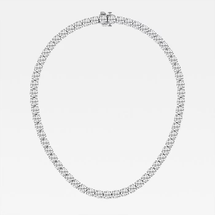 33.70 Ct Round Lab Grown Diamond Four Prong Tennis Necklace