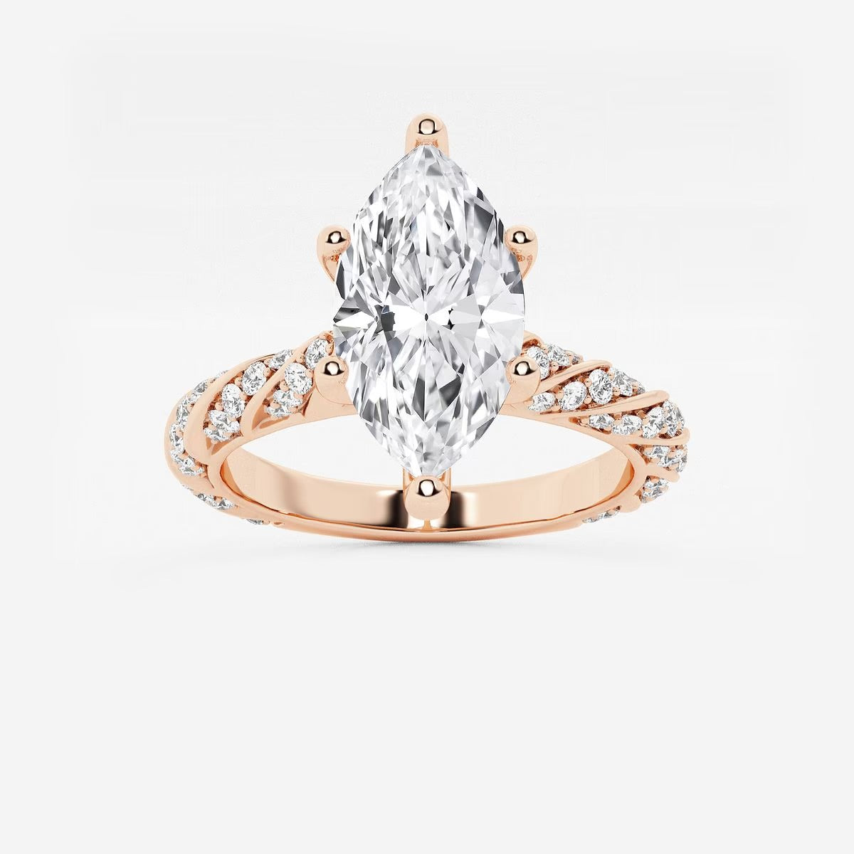 2.00 ctw Marquise Lab Grown Diamond Ribbon Engagement Ring