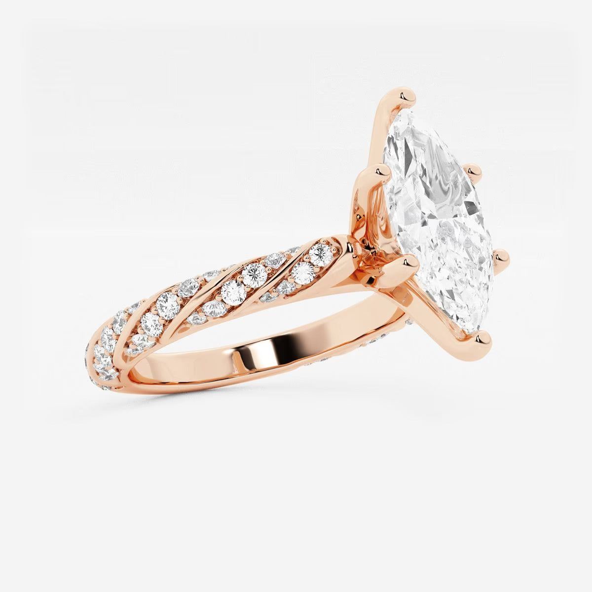 2.00 ctw Marquise Lab Grown Diamond Ribbon Engagement Ring