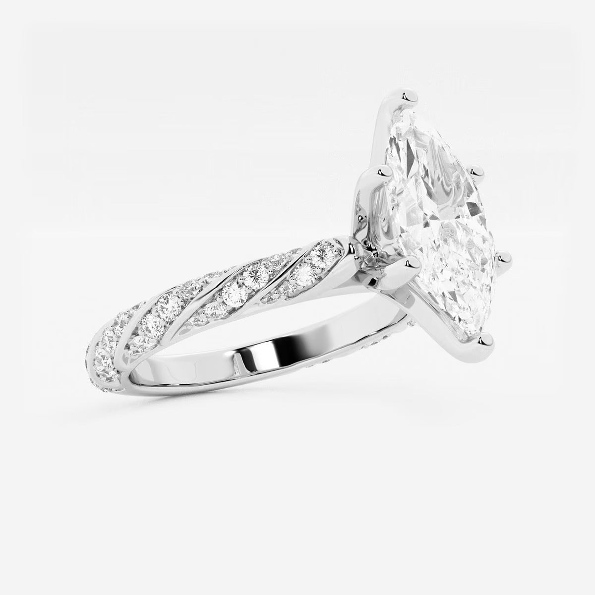 2.00 ctw Marquise Lab Grown Diamond Ribbon Engagement Ring