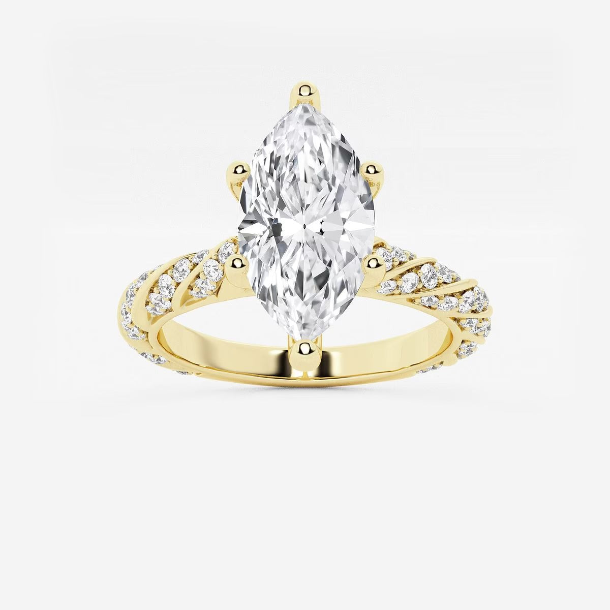 2.00 ctw Marquise Lab Grown Diamond Ribbon Engagement Ring
