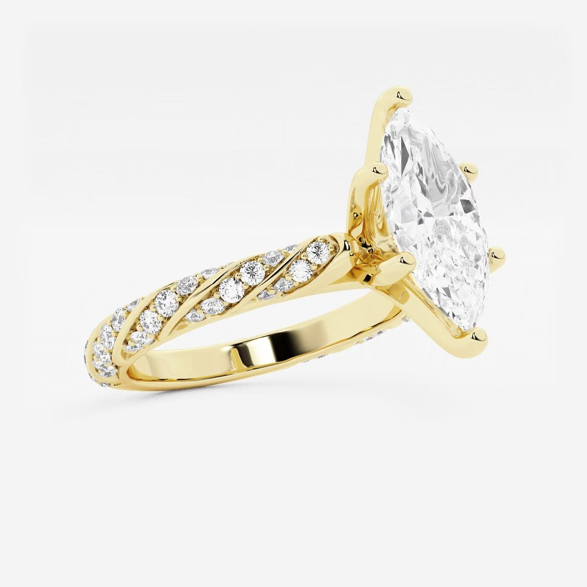 2.00 ctw Marquise Lab Grown Diamond Ribbon Engagement Ring