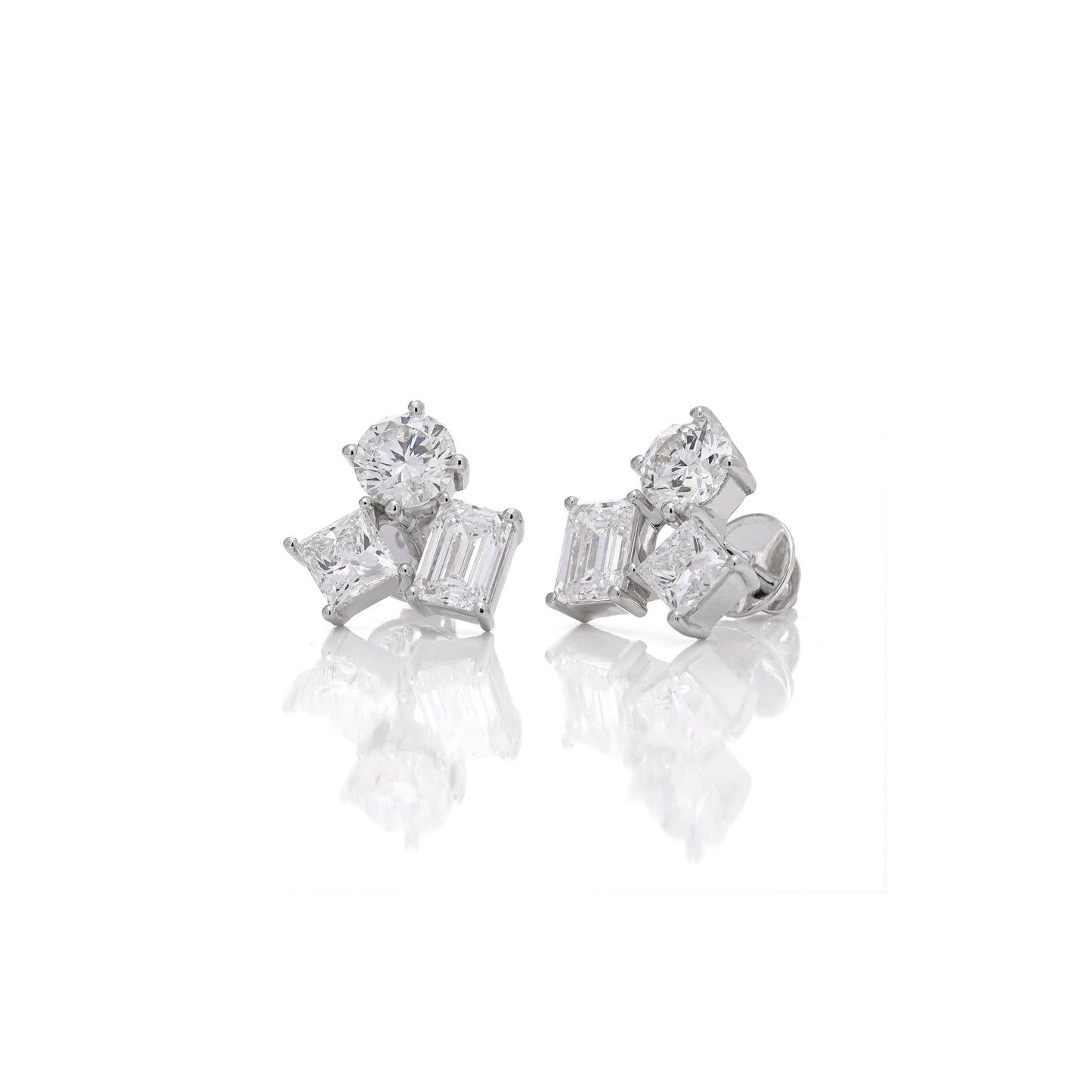 5.56 Ct Gleaming Three Stone Fashion Earrings for Love of Your Life