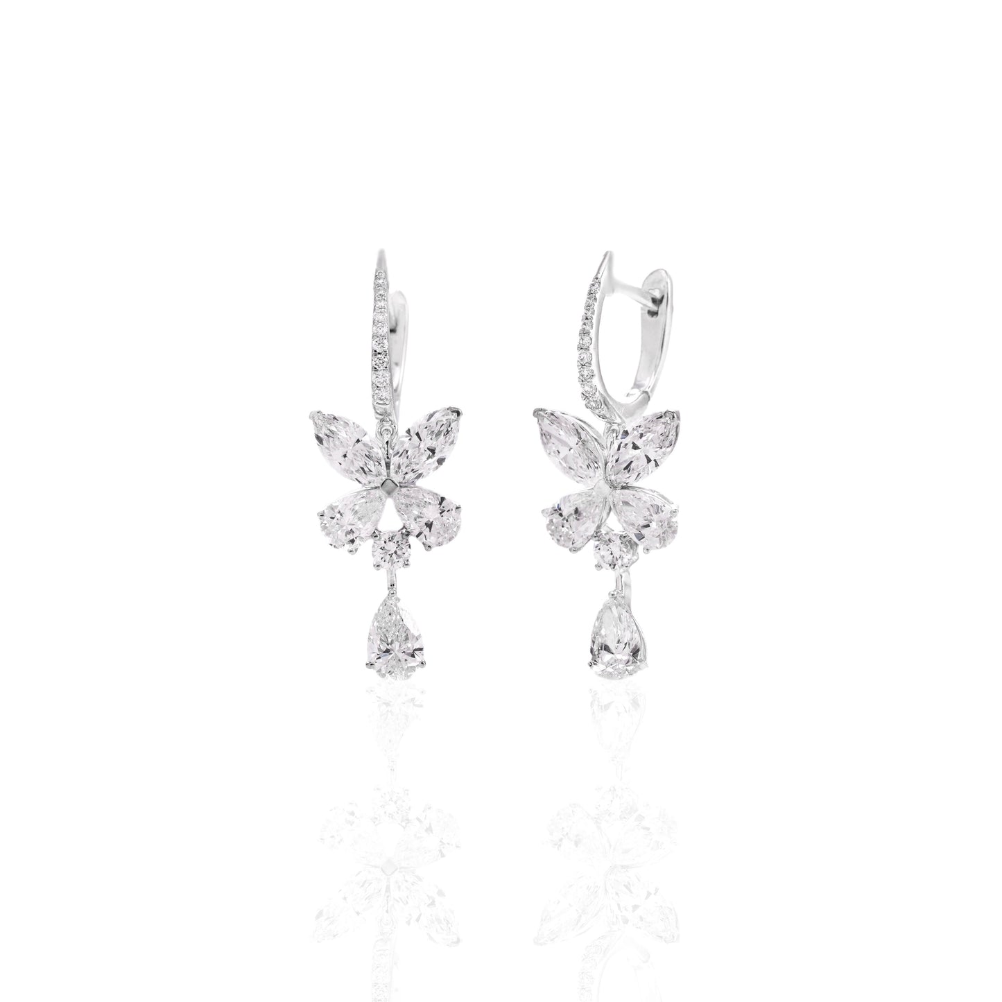 3.26 Ct Spirit Butterfly Diamond Hoops Earrings | Earrings for Women