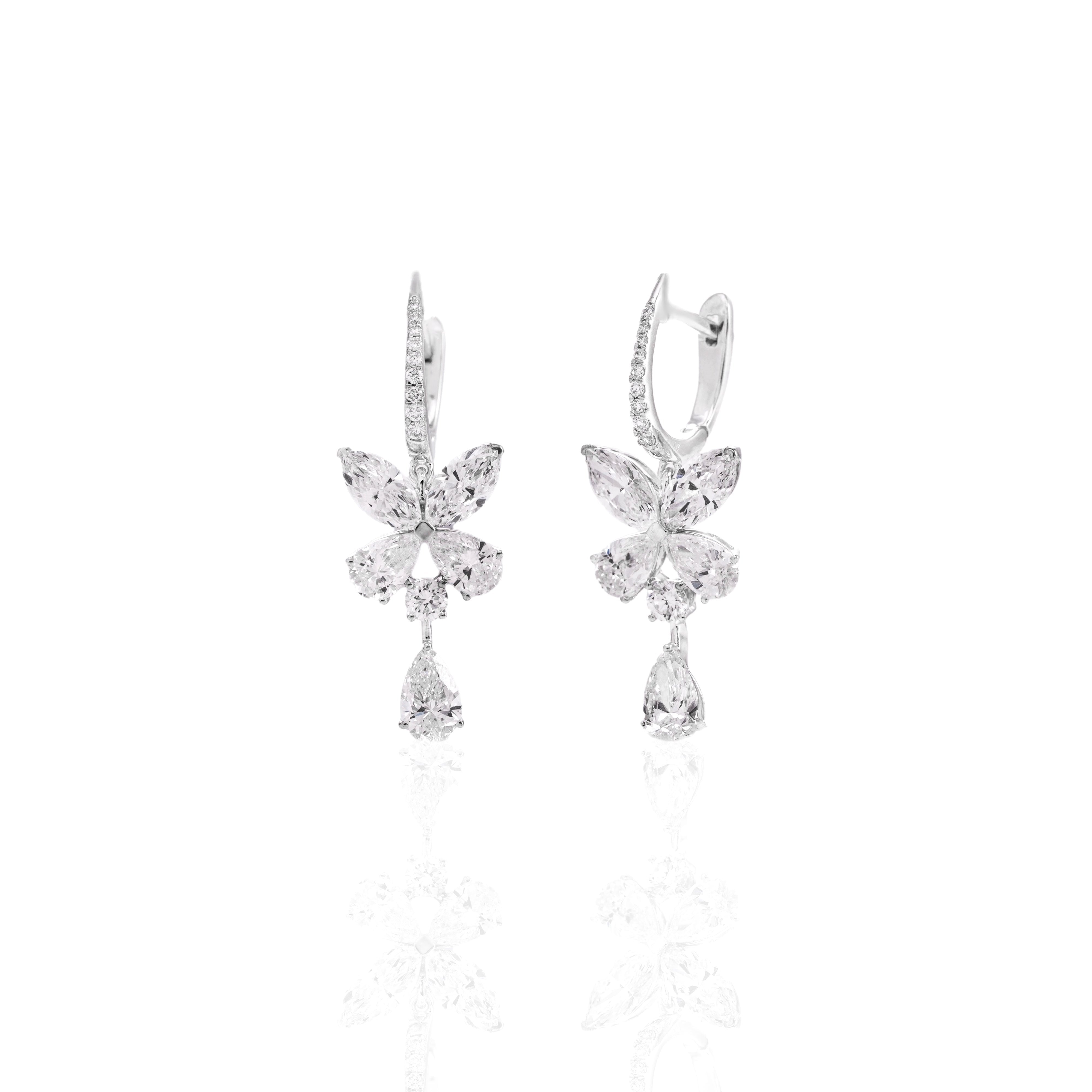 3.26 Ct Spirit Butterfly Diamond Hoops Fashion Earrings | Earrings for Women