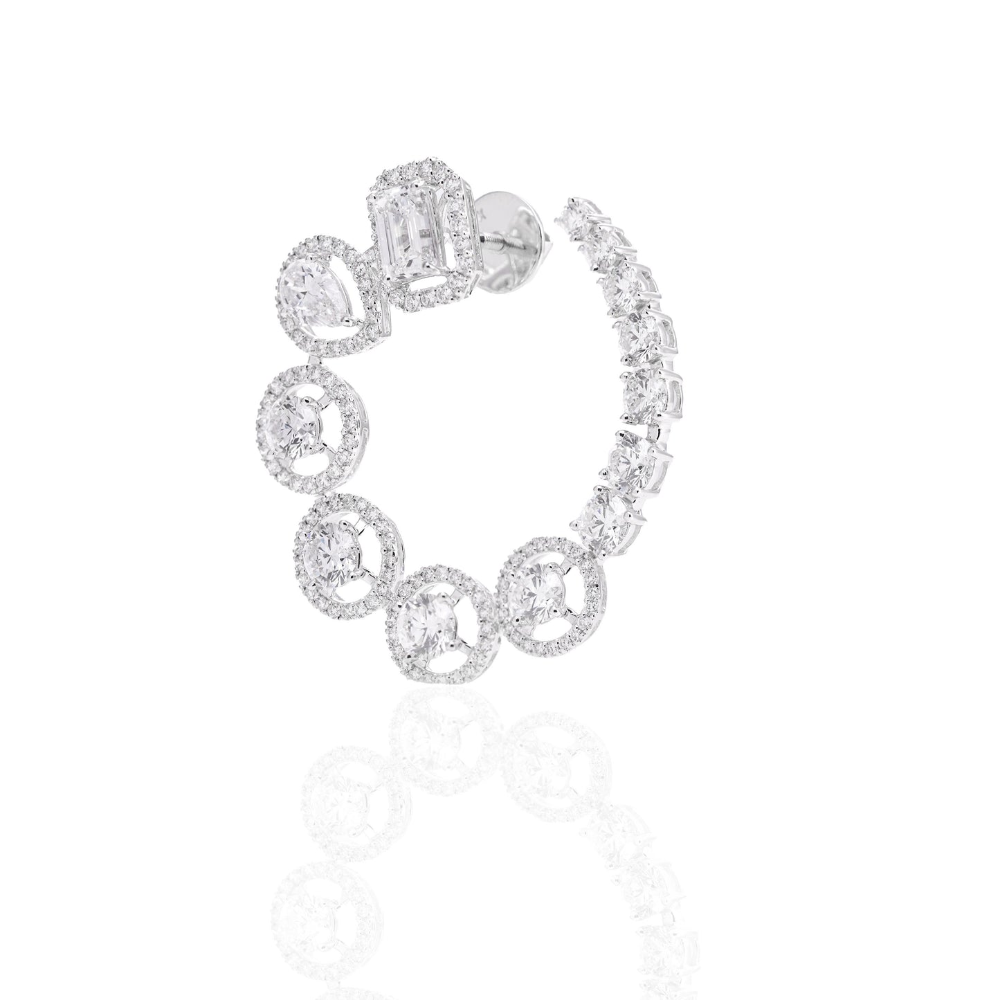 8.17 Ct Multi Shape Open Hoop Crystal Earrings for Love