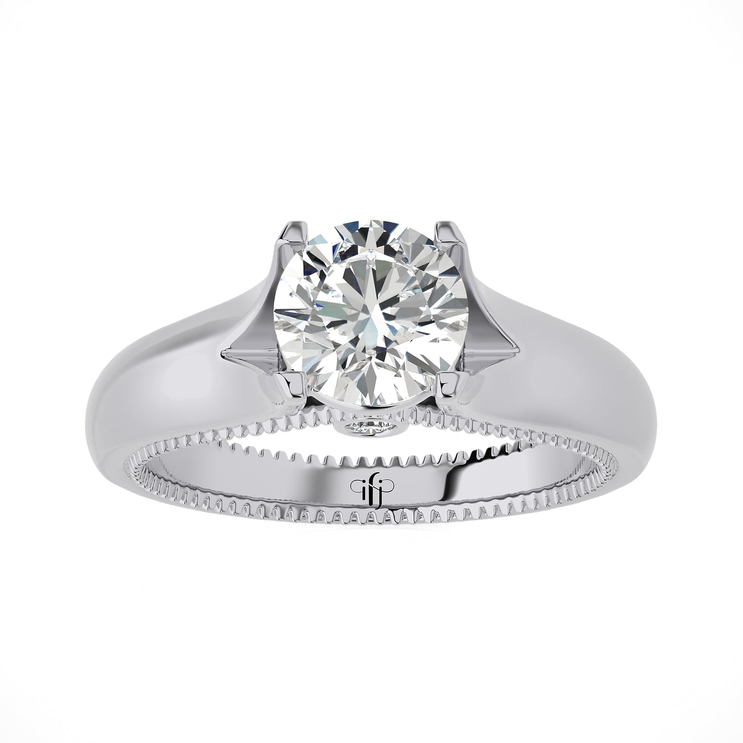 1.18 Ct Round Shape & Engagement & Wedding Rings