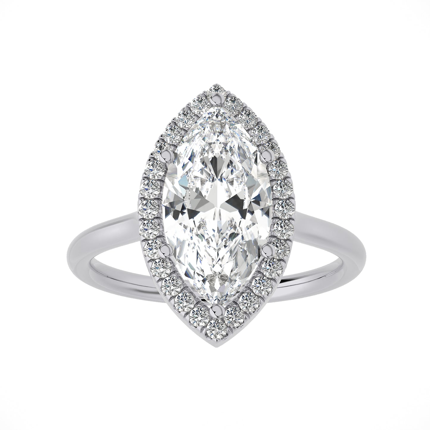 2.63 Ct Engagement Ring with Halo/Pave & Wedding Rings