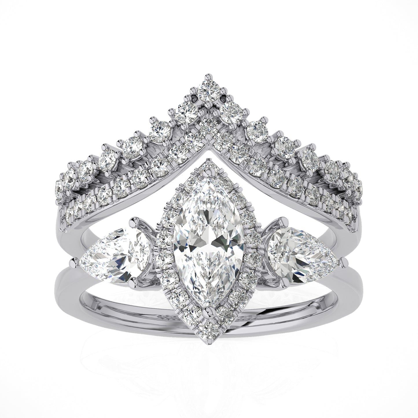1.43 Ct Bridal Sets (Engagement Ring + Matching Band) & Wedding Rings