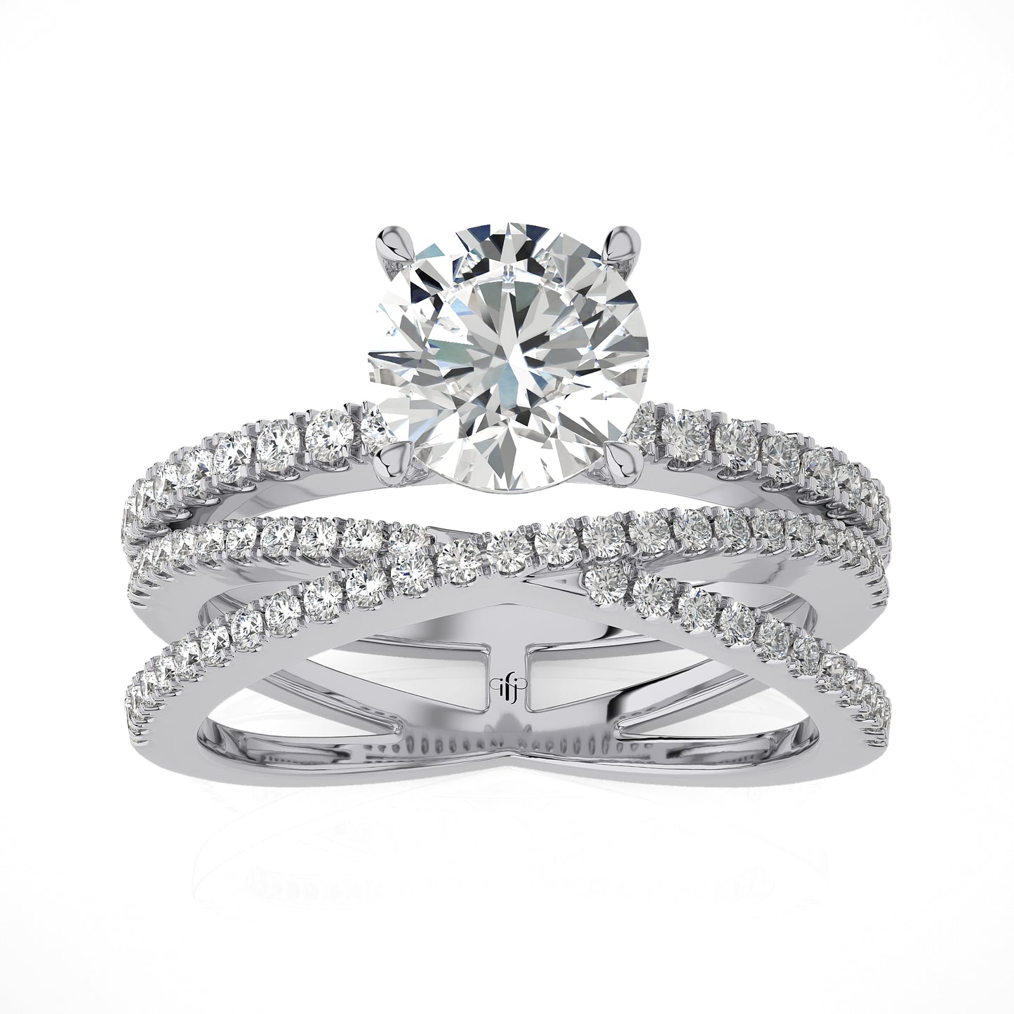 1.59 Ct Engagement Halo/Pave & Wedding Rings