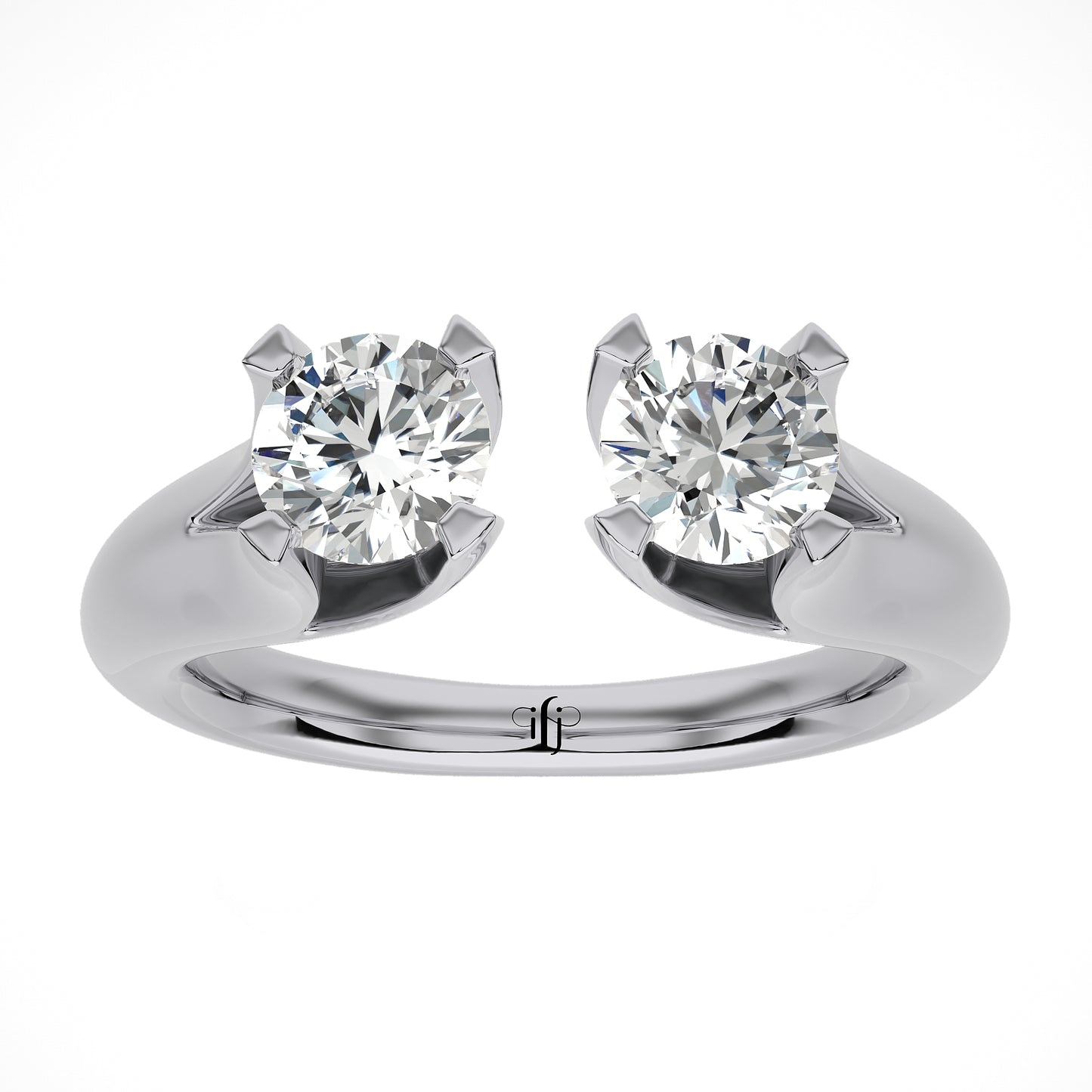 0.62 Ct Two Stones Fashion Ring Engagement & Wedding Rings