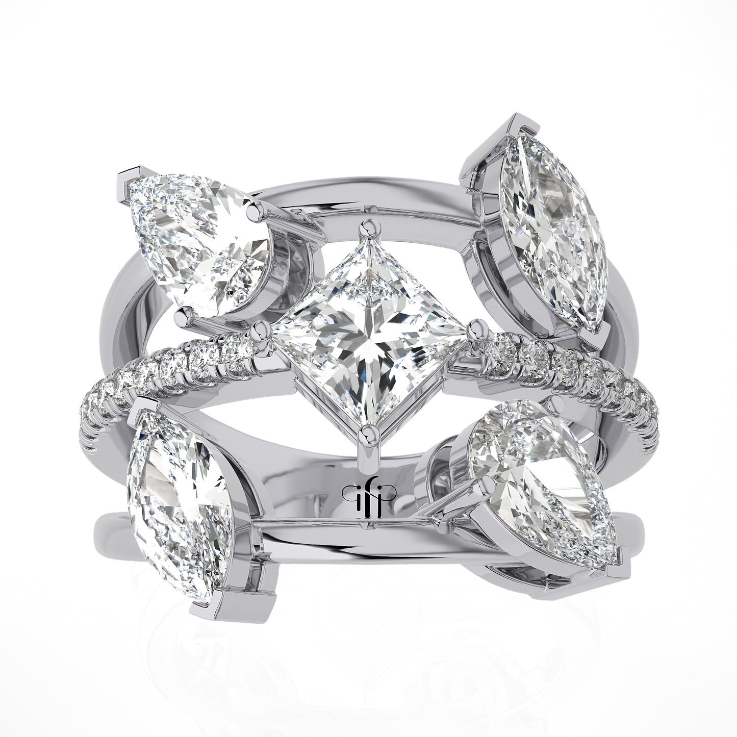 2.92 Ct Halo Engagement Ring & Wedding Ring